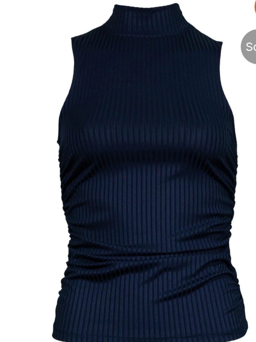 Veronica Beard Navy Ribbed Sleeveless Tank Nwt